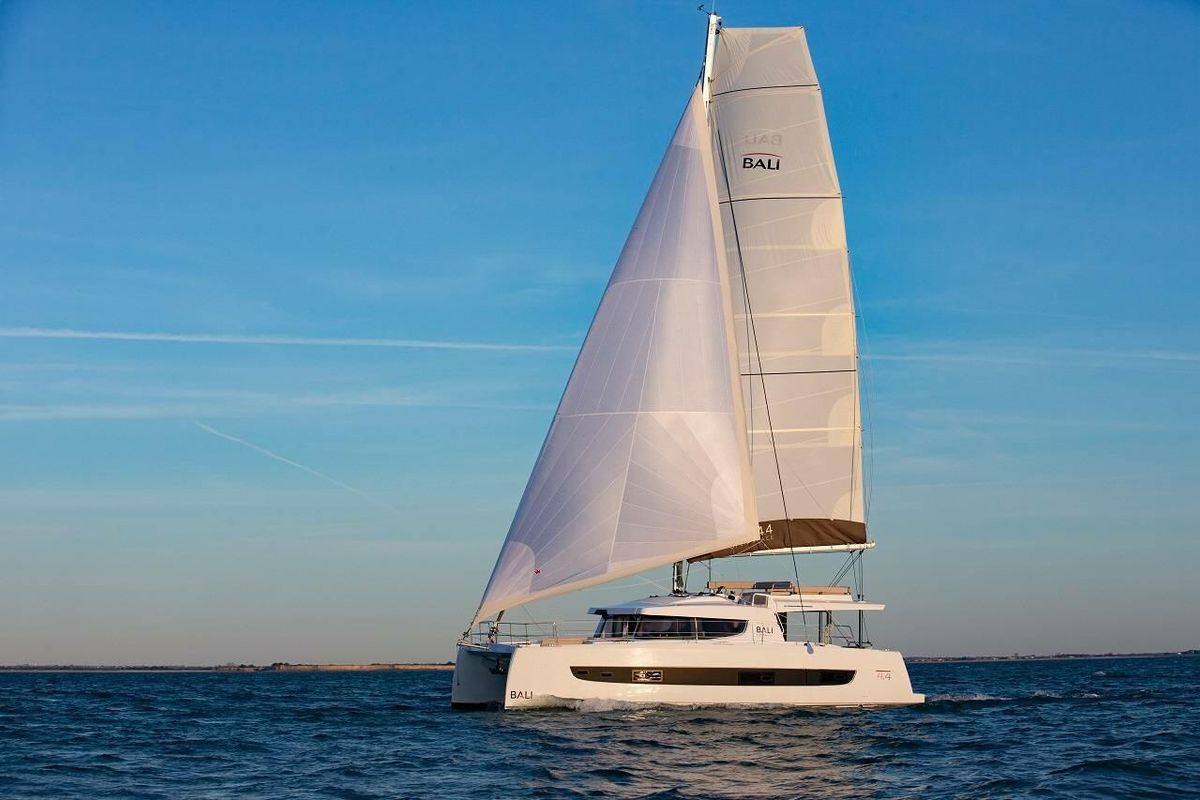 Exterior view of Nautical Bliss, a Bali 4.4 catamaran at Road Town, British Virgin Islands