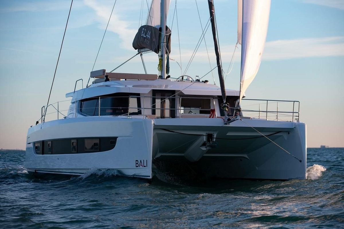 Exterior view of Nautical Bliss, a Bali 4.4 catamaran at Road Town, British Virgin Islands