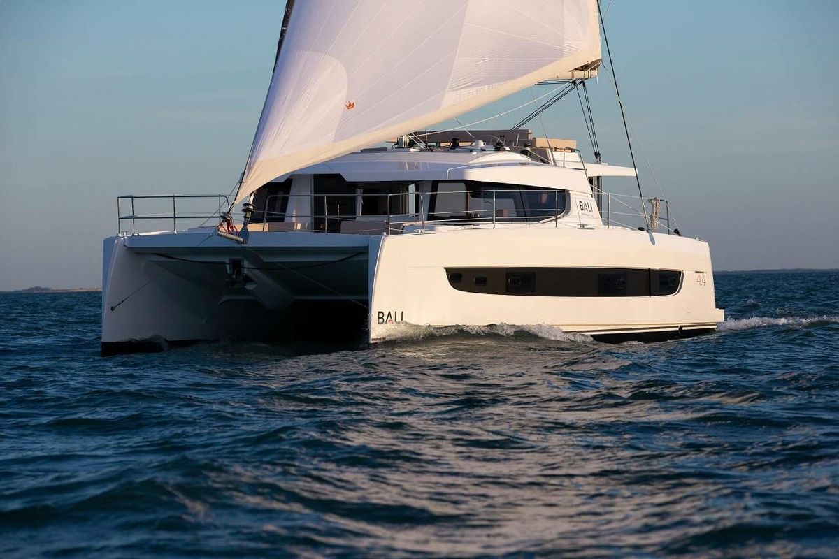 Exterior view of Nautical Bliss, a Bali 4.4 catamaran at Road Town, British Virgin Islands