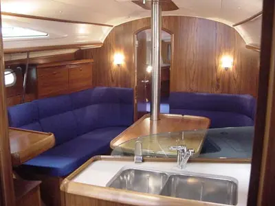 Salon of Six, a Bavaria Cruiser 46 sailboat at Fisksätra, Sweden