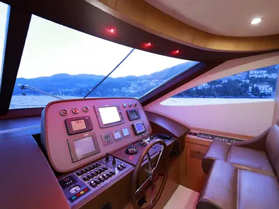 Cockpit of Lukas, a Evo Marine Deauville 760 yacht at Split, Croatia