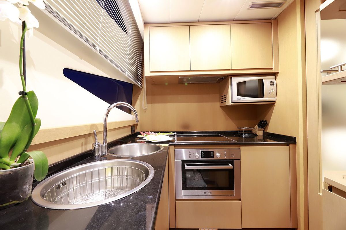 Galley of Lukas, a Evo Marine Deauville 760 yacht at Split, Croatia