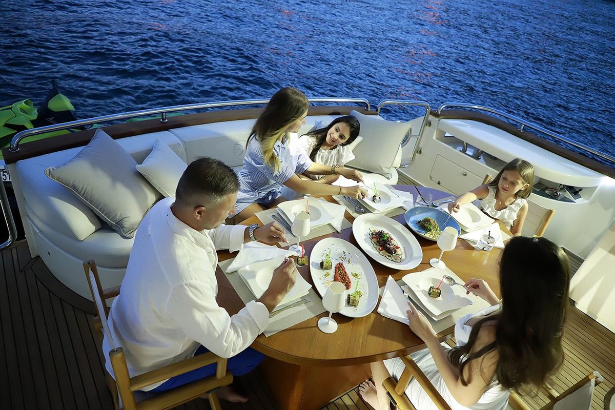 Deck of Lukas, a Evo Marine Deauville 760 yacht at Split, Croatia