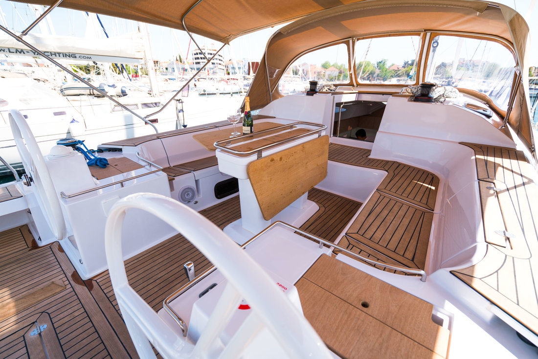 Escape II, a Elan Impression 50 sailboat at Grad Biograd na Moru, Croatia