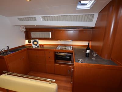 Galley of Pherousa, a Beneteau Oceanis 48 sailboat at Lavreotiki Municipal Unit, Greece