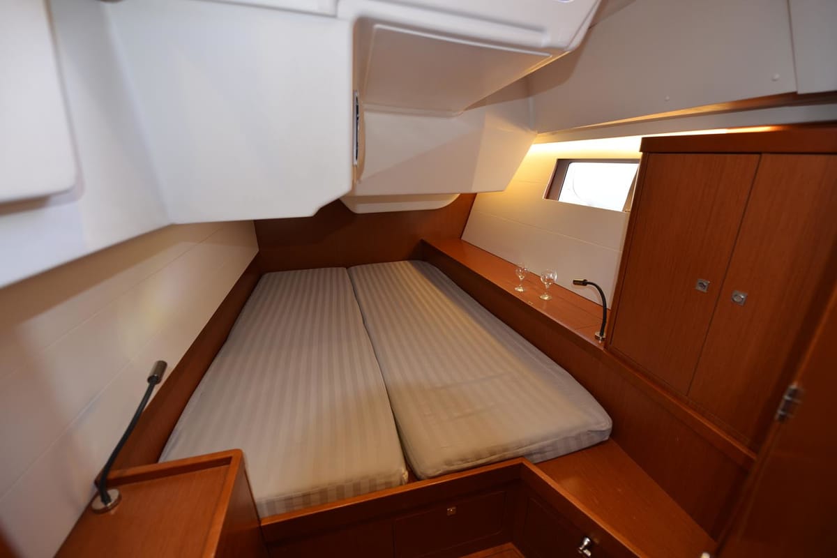 Cabin on Pherousa, a Beneteau Oceanis 48 sailboat at Lavreotiki Municipal Unit, Greece