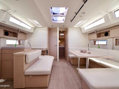 Salon of Orsa 4, a Beneteau Oceanis 51.1 sailboat at Cannigione, Italy