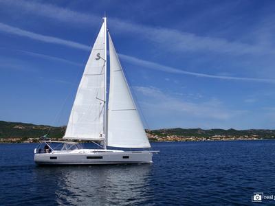 Exterior view of Orsa 4, a Beneteau Oceanis 51.1 sailboat at Cannigione, Italy