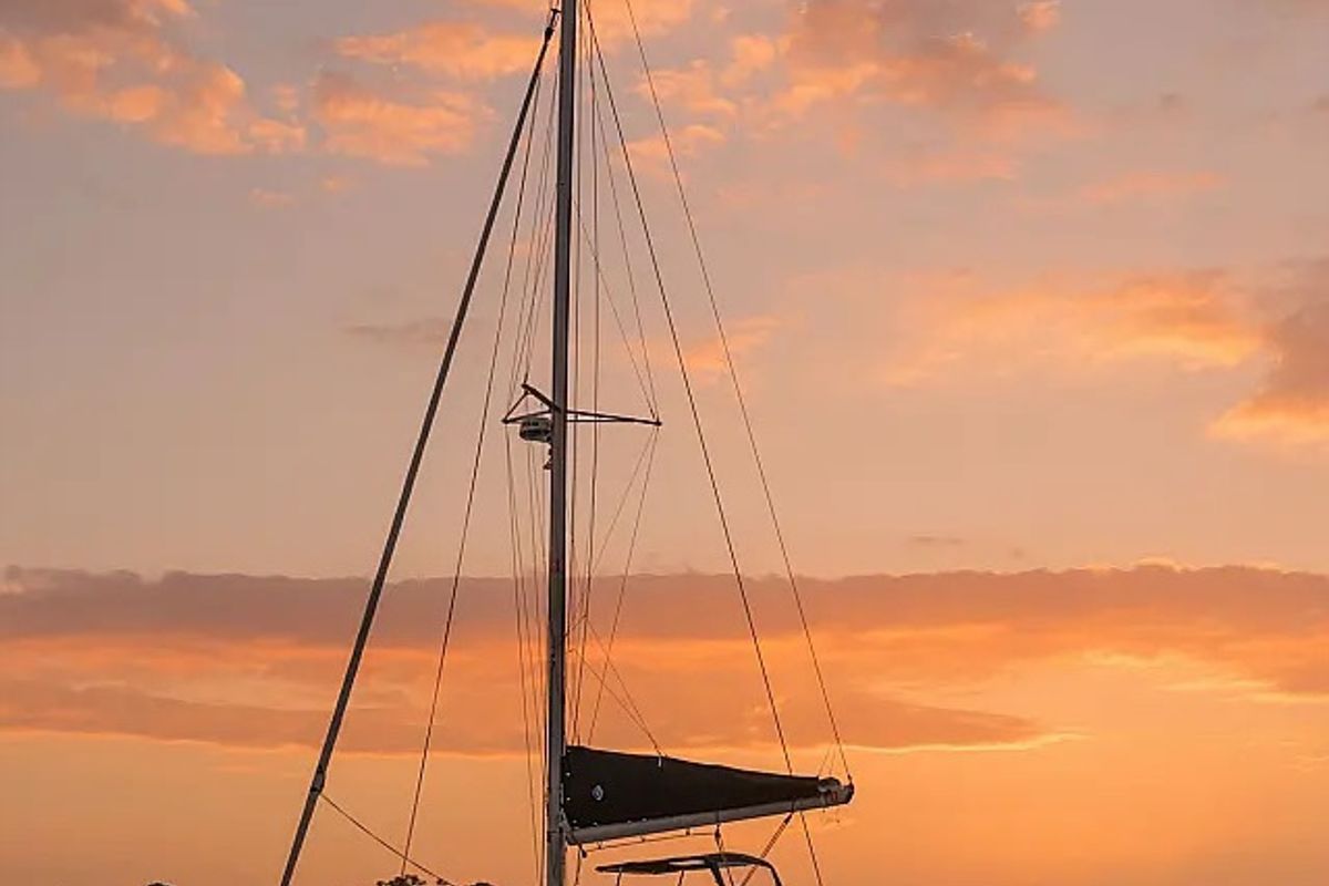 Exterior view of Twilight, a Lagoon 40 catamaran at Grad Trogir, Croatia