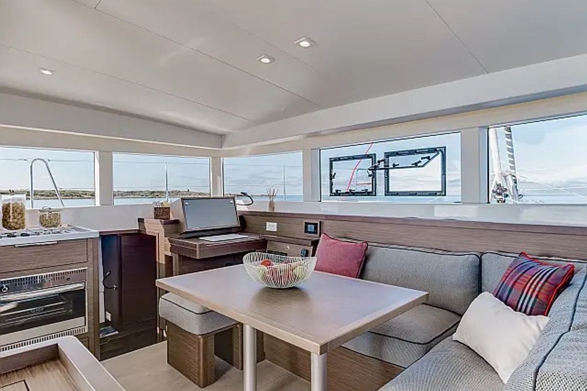 Salon of Twilight, a Lagoon 40 catamaran at Grad Trogir, Croatia