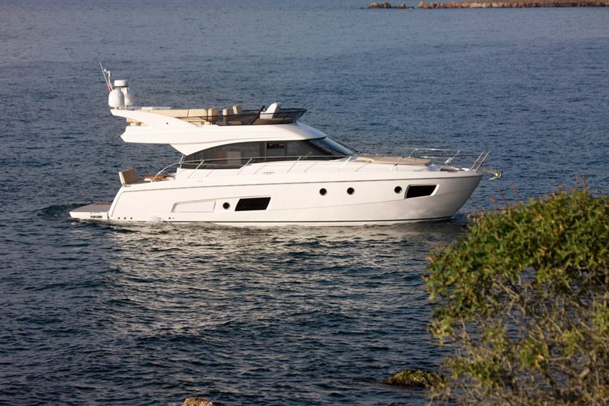 Exterior view of Zanngi, a Bavaria Virtess 420 Fly yacht at Podstrana - Miljevac, Croatia