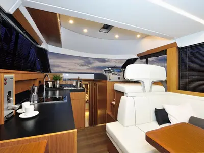 Galley of Zanngi, a Bavaria Virtess 420 Fly yacht at Podstrana - Miljevac, Croatia