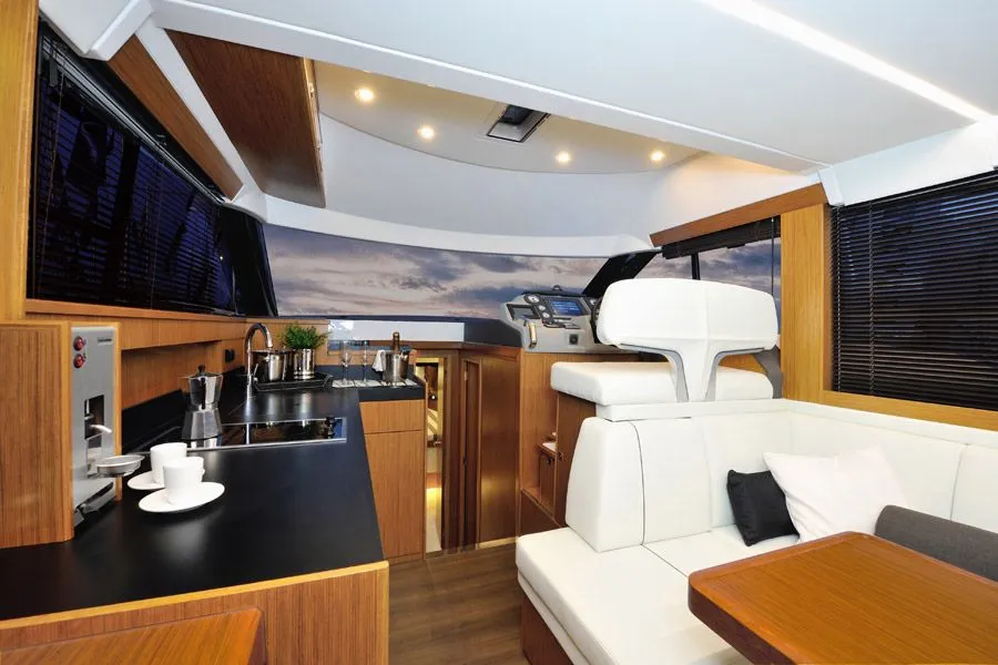 Galley of Zanngi, a Bavaria Virtess 420 Fly yacht at Podstrana - Miljevac, Croatia