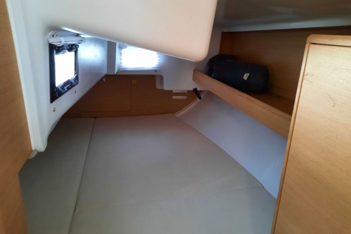 Cabin on Raptor, a Elan E4 sailboat at Pirovac, Croatia