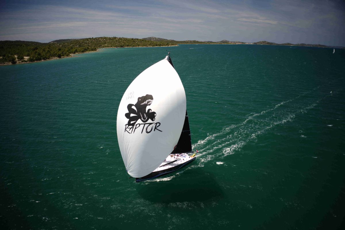 Exterior view of Raptor, a Elan E4 sailboat at Pirovac, Croatia