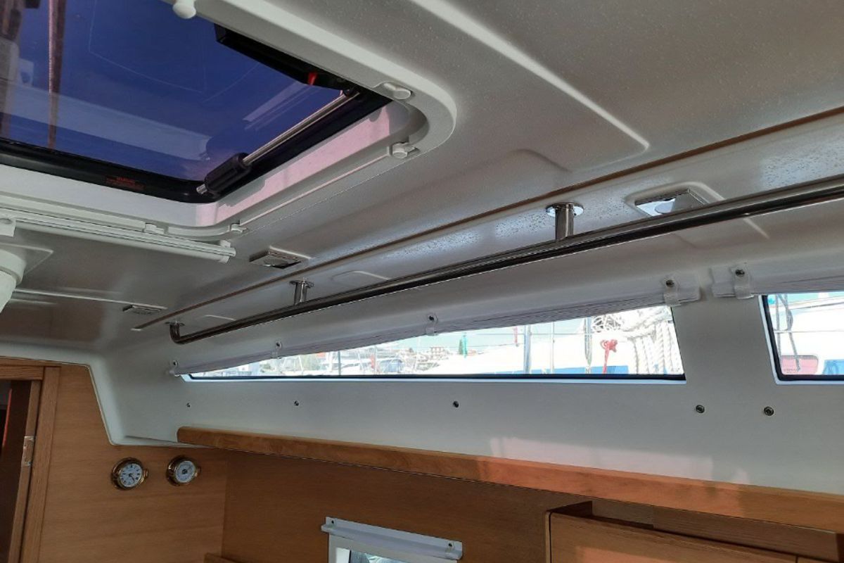 Salon of Raptor, a Elan E4 sailboat at Pirovac, Croatia