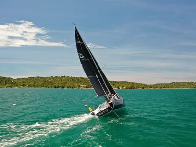 Salon of Raptor, a Elan E4 sailboat at Pirovac, Croatia