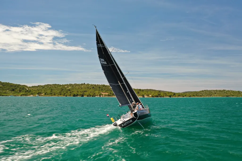 Salon of Raptor, a Elan E4 sailboat at Pirovac, Croatia