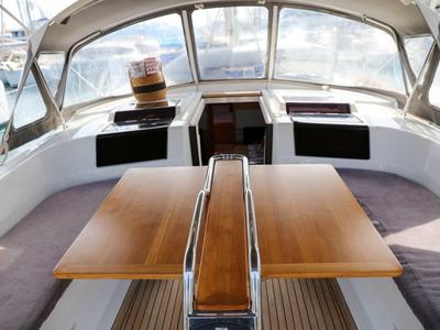 Deck of Celine 1, a Hanse Yachts Hanse 458 sailboat at Marmaris, Turkey