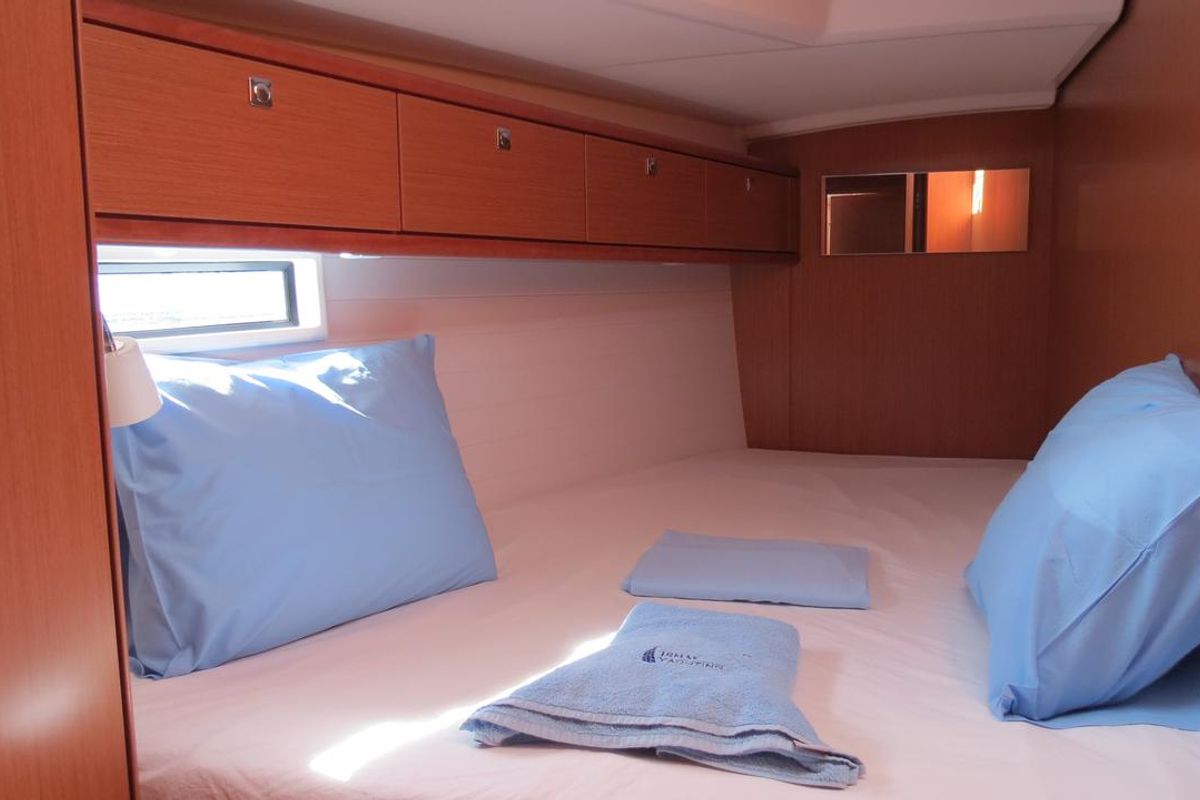 Cabin on Sita, a Bavaria Cruiser 46 sailboat at Fethiye, Turkey