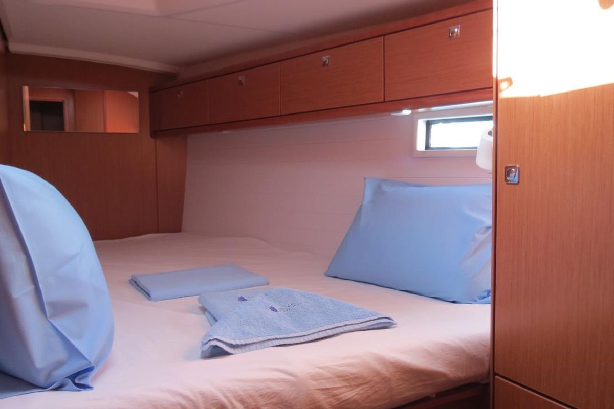 Cabin on Sita, a Bavaria Cruiser 46 sailboat at Fethiye, Turkey
