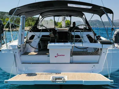 Deck of Janina, a Hanse Yachts Hanse 460 sailboat at Seget Donji, Croatia