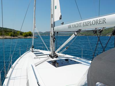 Cockpit of Janina, a Hanse Yachts Hanse 460 sailboat at Seget Donji, Croatia