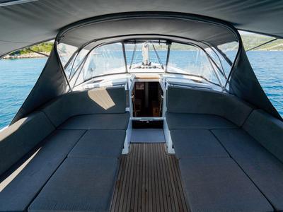 Galley of Janina, a Hanse Yachts Hanse 460 sailboat at Seget Donji, Croatia