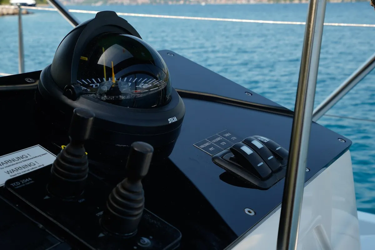 Cockpit of Janina, a Hanse Yachts Hanse 460 sailboat at Seget Donji, Croatia