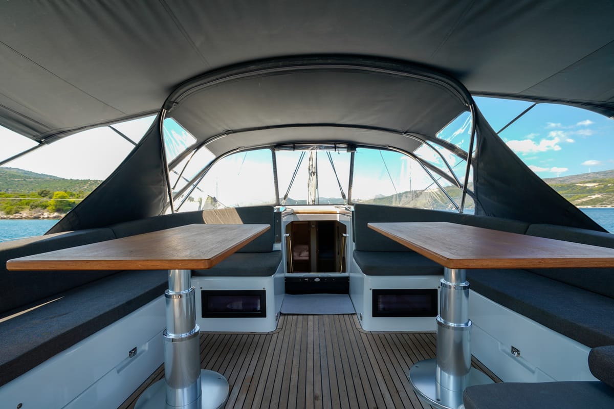 Janina, a Hanse Yachts Hanse 460 sailboat at Seget Donji, Croatia