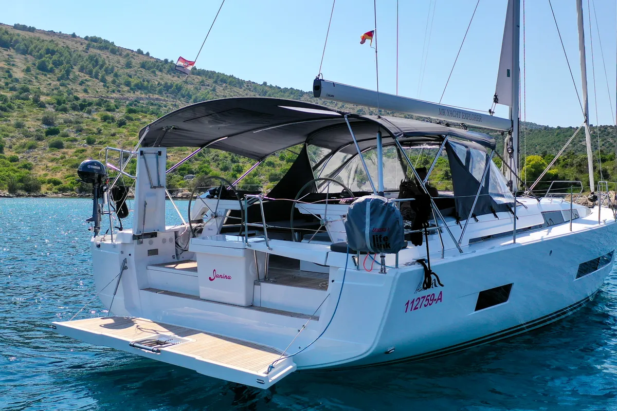 Janina, a Hanse Yachts Hanse 460 sailboat at Seget Donji, Croatia