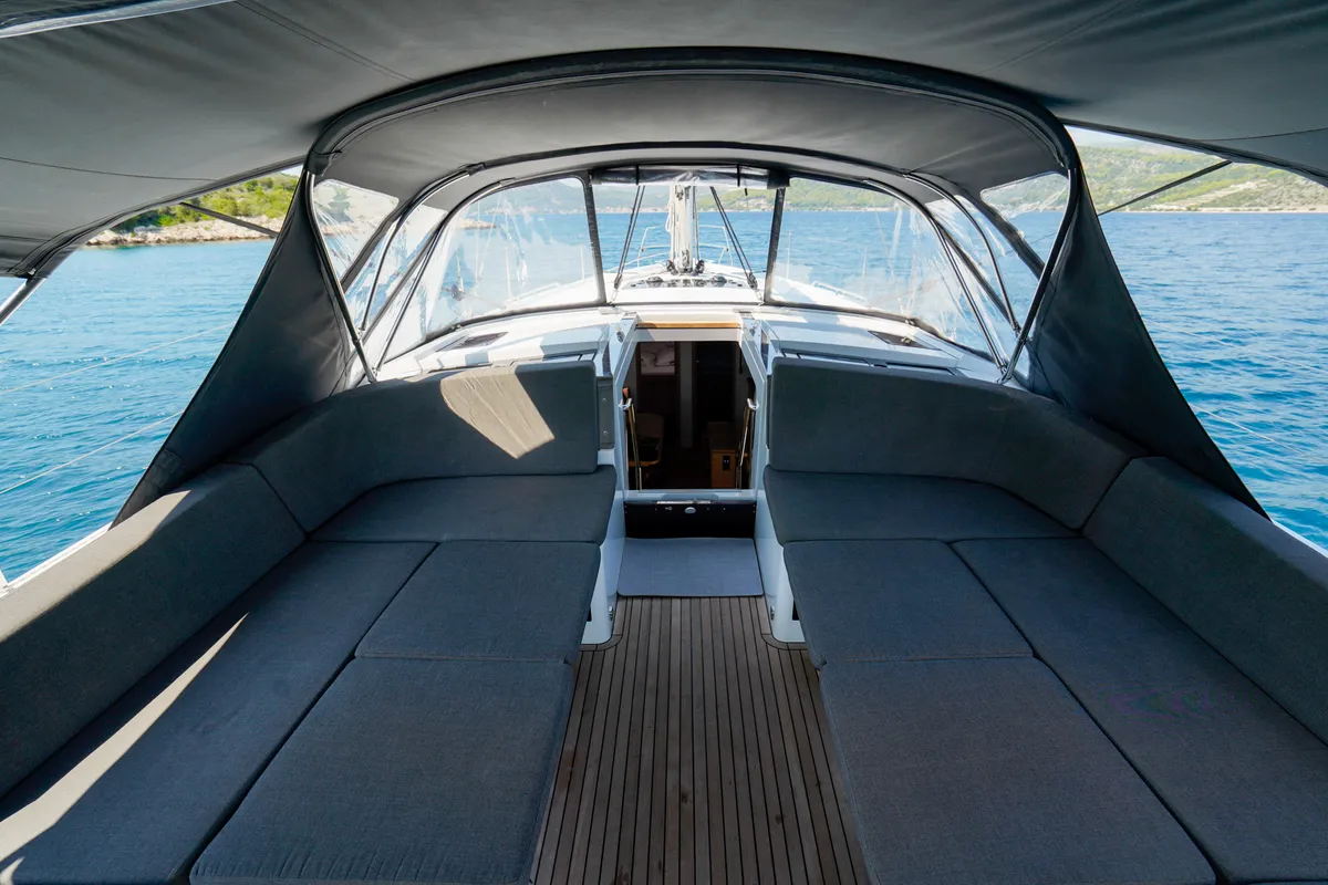 Janina, a Hanse Yachts Hanse 460 sailboat at Seget Donji, Croatia