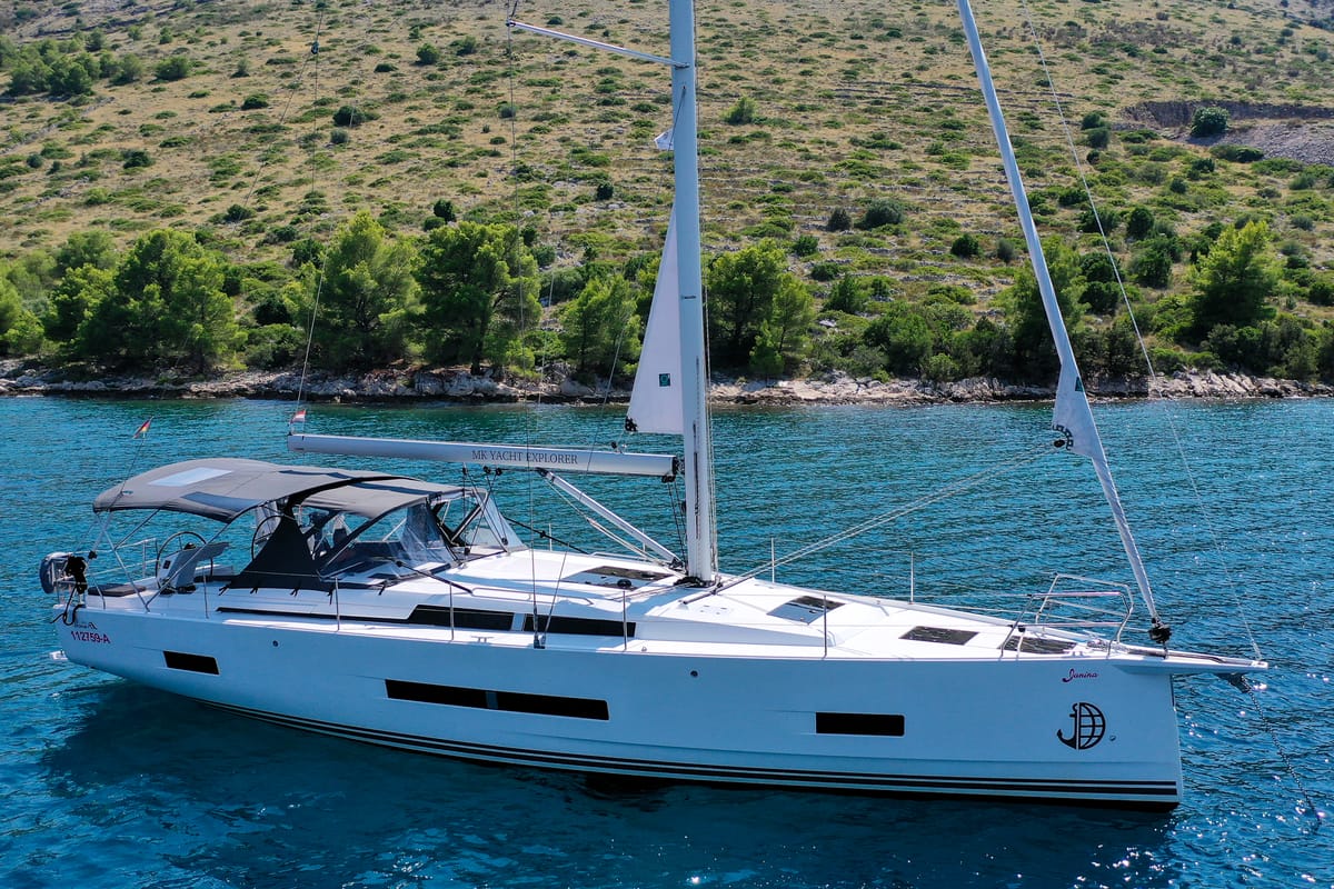 Janina, a Hanse Yachts Hanse 460 sailboat at Seget Donji, Croatia
