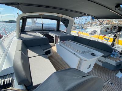 Deck of CAPTAIN GEORGE, a Beneteau Oceanis 51.1 sailboat at Skiathos, Greece