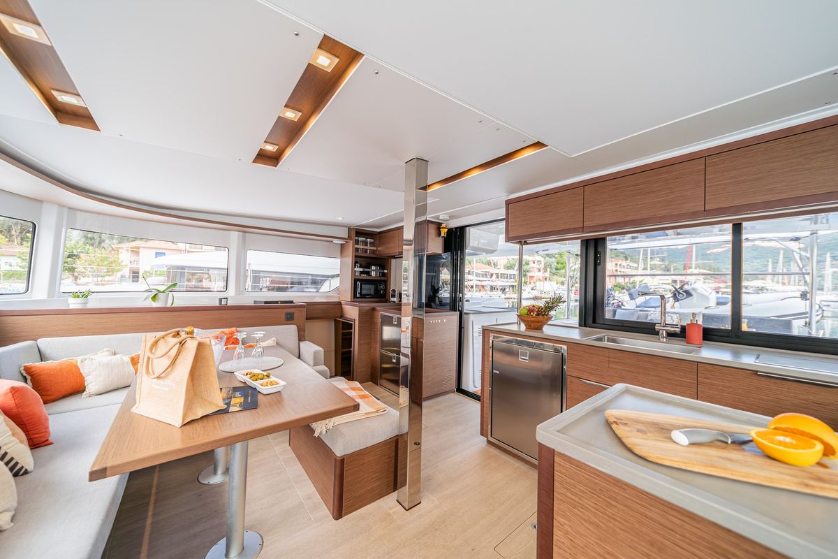 Galley of LINO, a Lagoon 46 catamaran at Municipal Unit of Lefkada, Greece