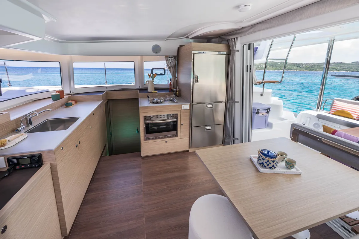 Galley of Northcat L38, a Lagoon 38 catamaran at Sipias Municipal Unit, Greece