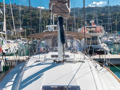 Deck of Marsiglia, a Jeanneau Sun Odyssey 349 sailboat at Capo d'Orlando, Italy