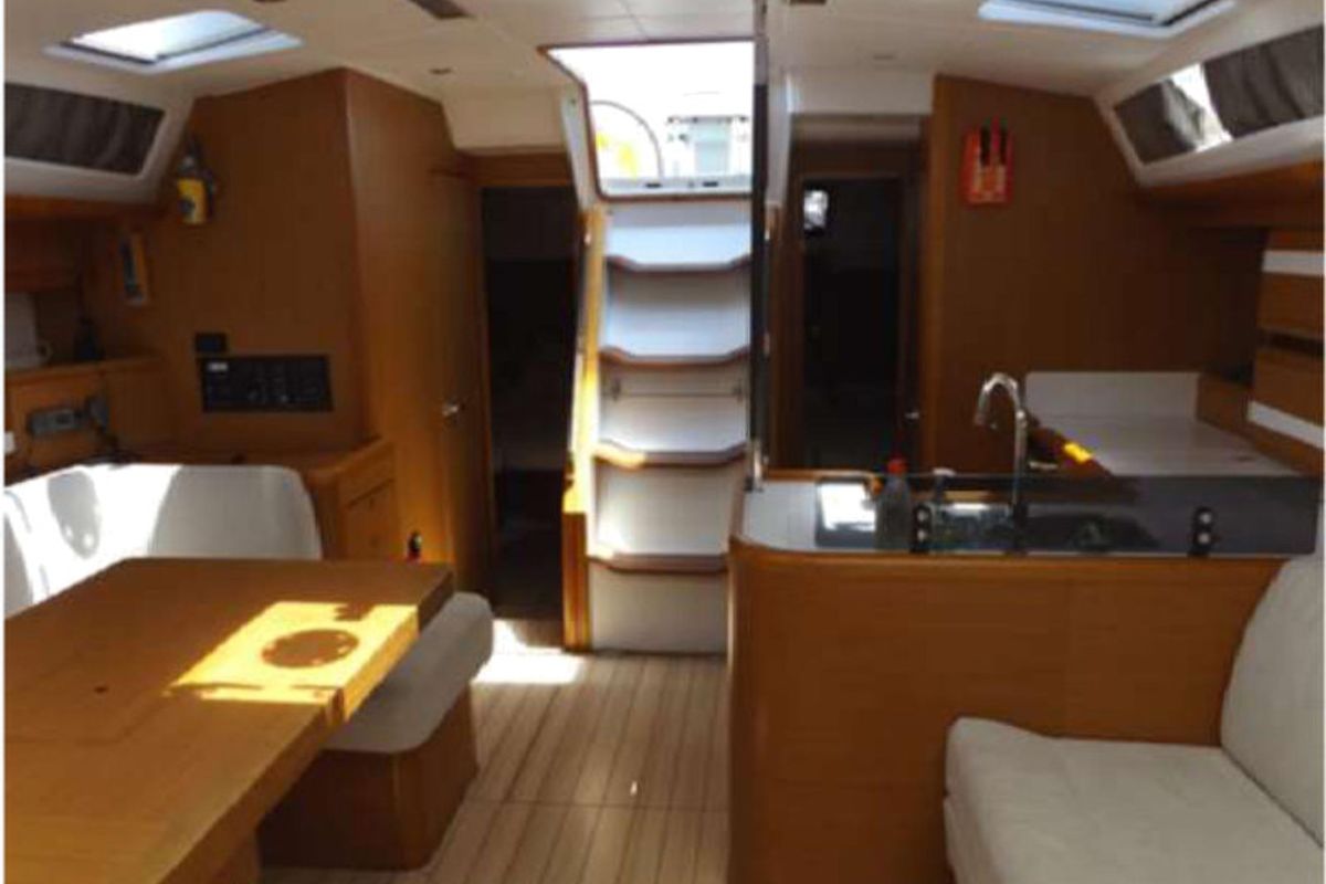 Salon of Big Fella Thanks, a Jeanneau 53 sailboat at Kalkara, Malta