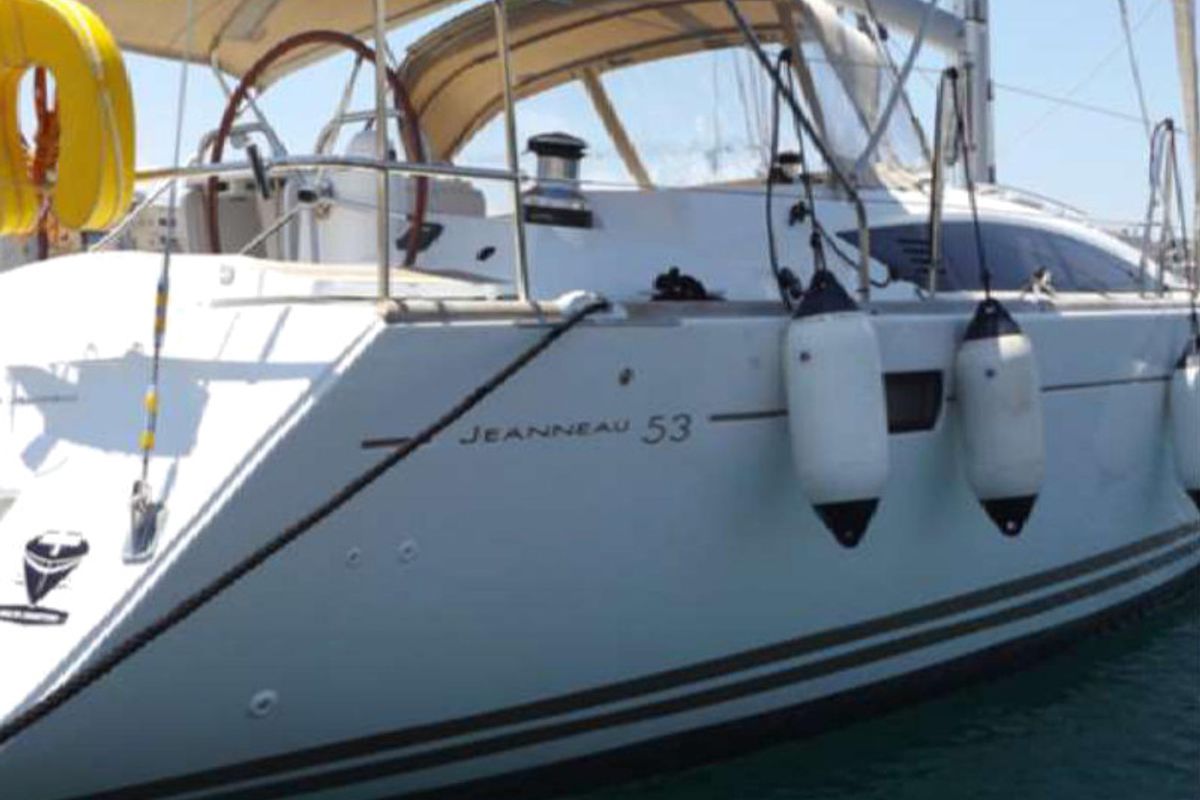 Exterior view of Big Fella Thanks, a Jeanneau 53 sailboat at Kalkara, Malta