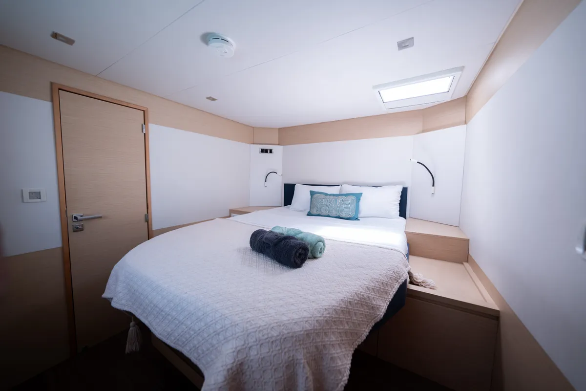 Cabin on Maya Ulu, a Fountaine Pajot Ipanema 58 catamaran at San Blas, Panama