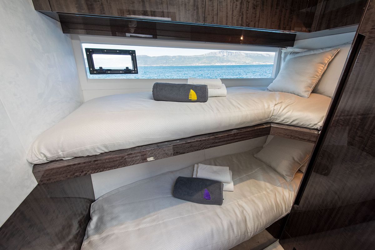 Cabin on Champ Atlantis, a Galeon 500 Fly yacht at Grad Kaštela, Croatia