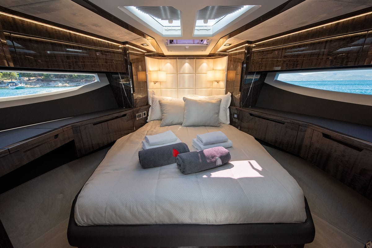 Cabin on Champ Atlantis, a Galeon 500 Fly yacht at Grad Kaštela, Croatia