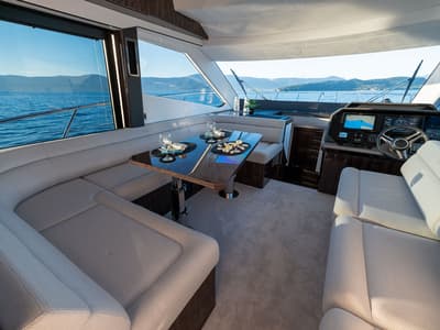 Salon of Champ Atlantis, a Galeon 500 Fly yacht at Grad Kaštela, Croatia