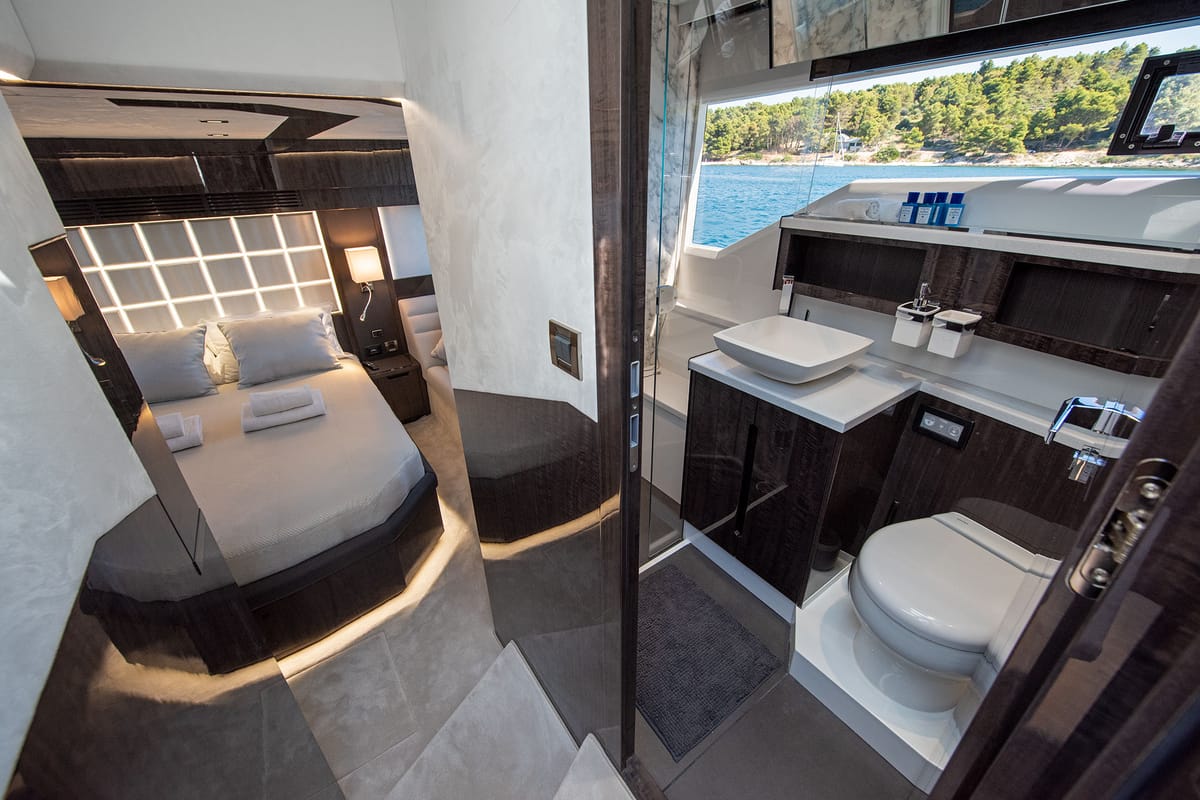 Cabin on Champ Atlantis, a Galeon 500 Fly yacht at Grad Kaštela, Croatia