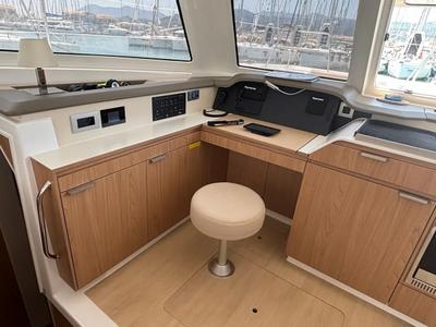 Cockpit of One Flirt, a Bali Catspace catamaran at Municipal Unit of Lefkada, Greece