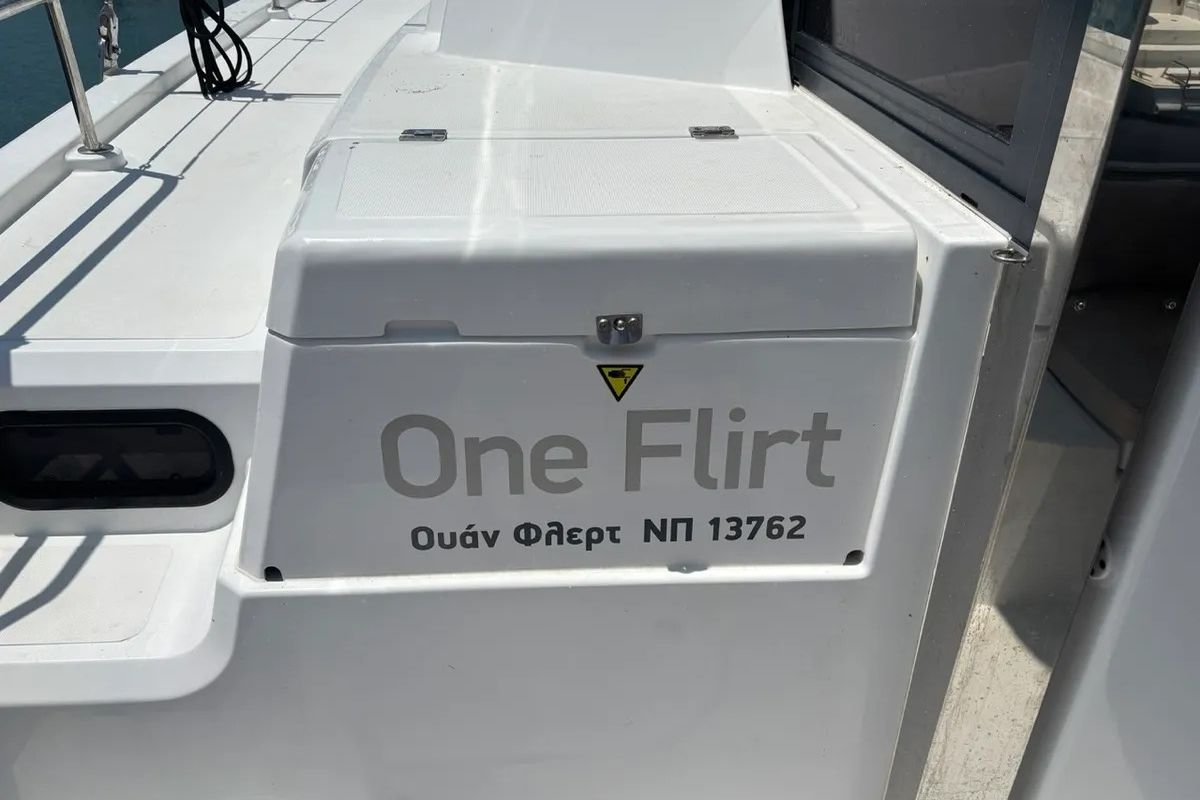One Flirt, a Bali Catspace catamaran at Municipal Unit of Lefkada, Greece