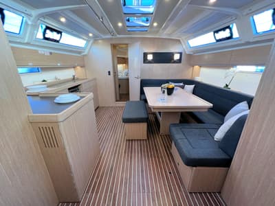 Salon of Panda IV, a Bavaria Cruiser 46 sailboat at Grad Pula, Croatia