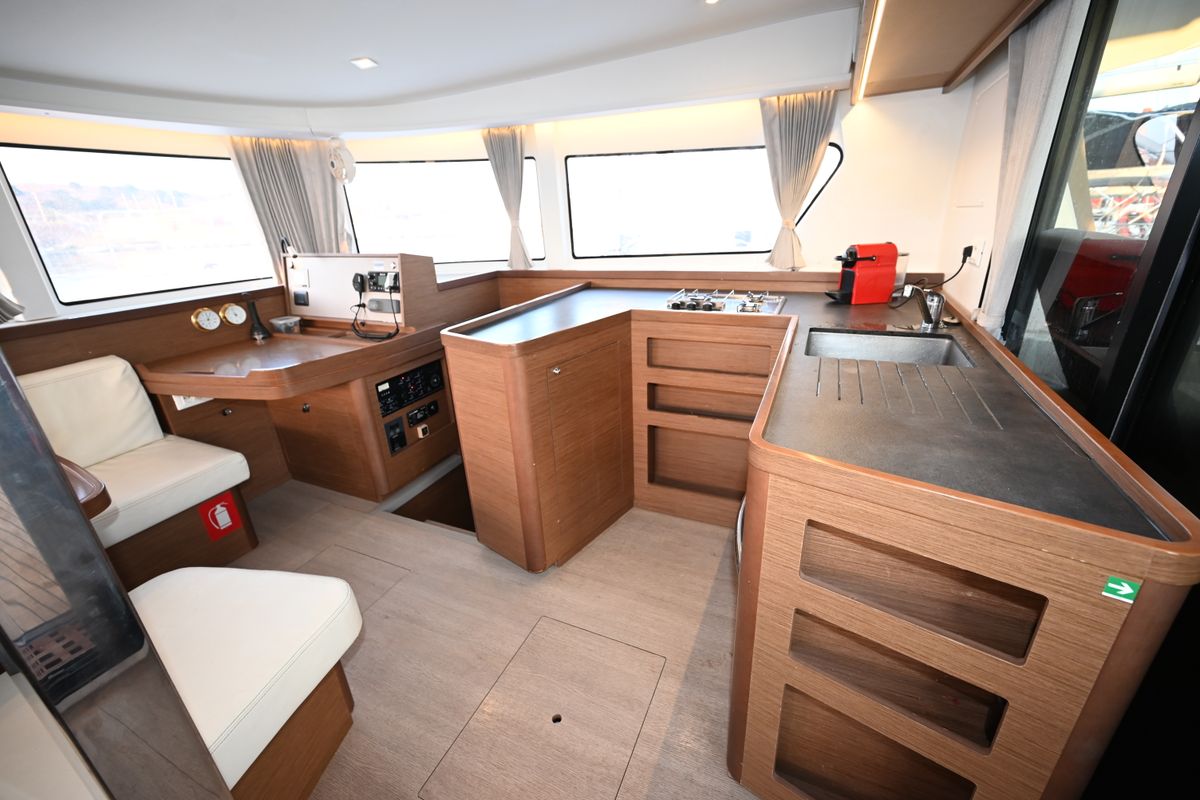 Galley of Alberta, a Lagoon 42 catamaran at Municipal Unit of Lefkada, Greece