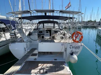 Cockpit of Twiggy, a Bavaria C45 sailboat at Općina Sukošan, Croatia