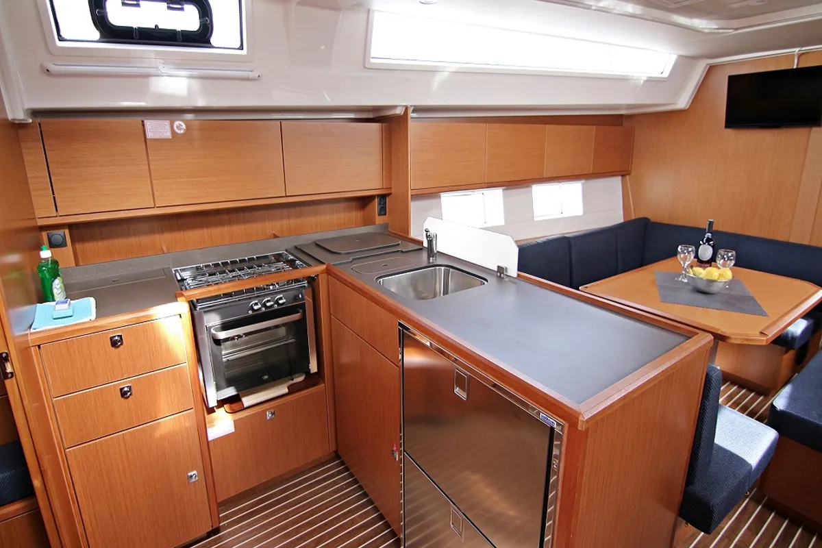 Galley of Twiggy, a Bavaria C45 sailboat at Općina Sukošan, Croatia